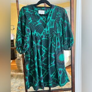 ba&sh Cleo Dress in Green Ikat